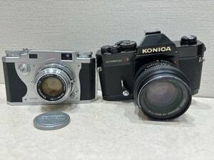 MMM1　カメラ２個セット！　Konica コニカ IIA Hexanon 1:2 f=48mm レンジファインダー カメラ フィルムカメラ　AUTOREFLEX T3　