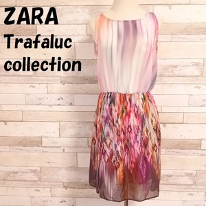 【人気】ZARA Trafaluc collection/ザラ トラファルク コレクション モロッコ製 ノースリーブ シアーワンピース マルチカラー L/9175