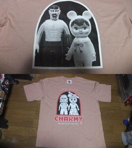 未使用 未使用 パンクドランカーズ punkdrunkers チャーミー コラボ ビッグシルエット Tシャツ XL トイ フィギュア サーモンピンク