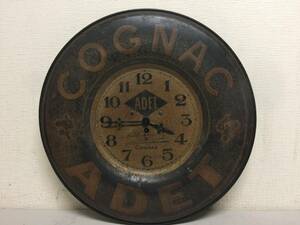 昭和レトロ　ADET　アデ　コニャック　壁掛け時計　ジャンク　横48cm　当時物　　　　B3.1