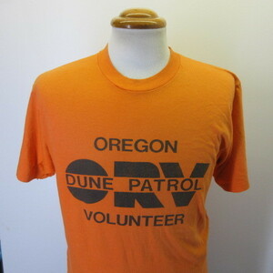 80s アメリカ製　オールド　Tシャツ ML オレンジ　パトロール　ヘインズ　80年代 ヴィンテージ　古着　sy1989