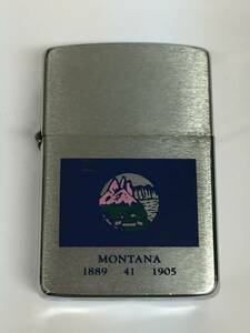 1円～！ZIPPO ジッポ ライター MONTANA モンタナ州 シルバー 1986年 オイルライター 喫煙具 着火確認済み