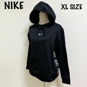 ナイキ NIKE プルオーバー 裏起毛　パーカー フーディー レディース　XL ブラック　黒　スウェットパーカー ロゴ DRI-FIT