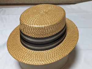 超上質 緻密な四菱編み カンカン帽 Dobbs 50sヴィンテージ