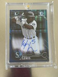 Kyle Lewis 2016 Topps Bowman Draft #CDA-KK Chrome DP Auto - Blue wave Refractor /150 直筆サインカード 