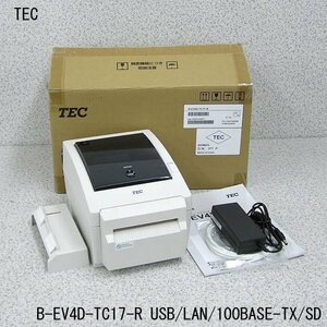 ■β【Aランク】TEC/東芝テック ラベルプリンタB-EV4D-TC17-R 感熱/USB/LAN/100BASE/SDカード対応 動作確認OK/印字良好 元箱付【1108-16】