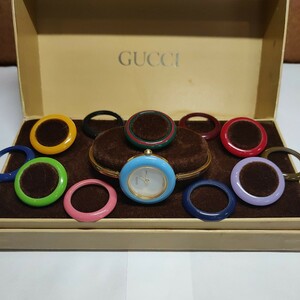 外観良品１円〜人気 GUCCI グッチ チェンジベゼル11/12.2 QZ 腕時計 替えベゼル12 ゴールド Qz クォーツ