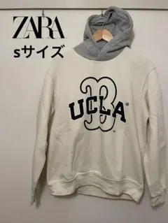 ZARA man パーカー　UCLA オフホワイトカラー　sサイズ