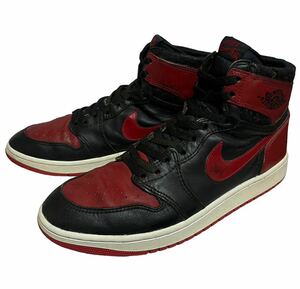 ビンテージ 85年 韓国製 NIKE AIR JORDAN 1 ORIGINAL Bulls ナイキ エアジョーダン 1 黒/赤 オリジナル US12 30㎝