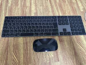 【ブラック】Apple Magic Mouse 2 (A1657)+Apple Magic Keyboard A1843　中古