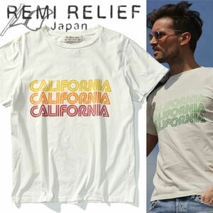 【REMI RELIEF】Safari掲載モデル◎!!レミレリーフSP加工CALIFORNIA T-SHIRT 3段染込みカリフォルニアロゴ クルーネックTシャツ 日本製