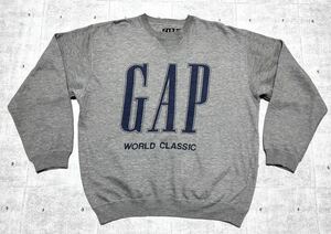 80s～90s ギャップ 前V ガゼット スウェット トレーナー ビッグロゴ　　デカロゴ 染み込みプリント GAP 80年代～90年代 オールド 玉8436