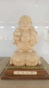 七福神 大黒天 彫像 仏教美術 高さ約18㎝ 像 台付き 切金 置物 仏像 神仏像 