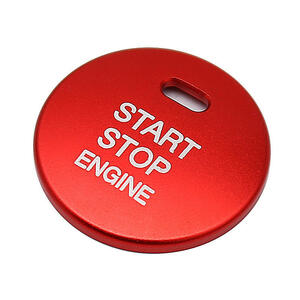 スタートエンジンボタン交換カバー 停止キーアクセサリースイッチ装飾ユニバーサル用 Red ;ZYX000120;