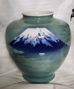 有田焼 深川製磁 青磁富士 富士山 花生 花瓶