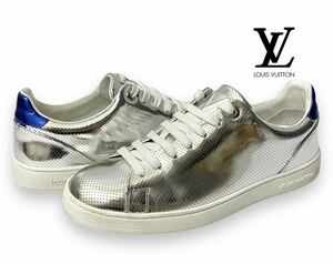 LOUIS VUITTON GO1126 ルイヴィトン フロントローライン ランウェイ パンチング シルバー スニーカー シューズ メタリック 正規品