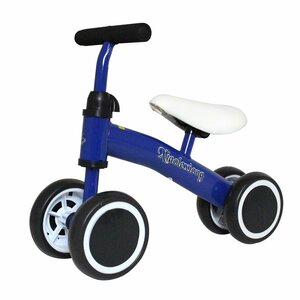 1歳-4歳 子供用 キッズバイク 4輪 ペダルなし 室内/屋外 兼用 ブルー 青 バランス ベビー バイク キックボード 誕生日 三輪車