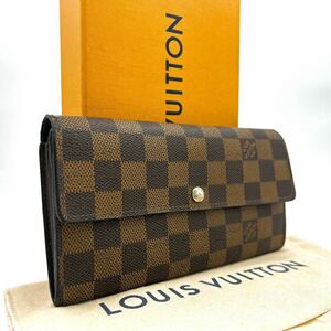 ★外観ほぼ極美品★【A463】Louis Vuitton ルイヴィトン ダミエ ポルトフォイユ サラ長財布 ウォレット ポケット10 N61734/CA2039