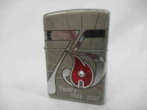 1円★中古品【ZIPPO】ジッポー 75Years 1932-2007 75周年記念 ストーン入り ライター 未着火 火花あり 喫煙器具