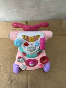 ブルーイン 2in1 ライドアンドウォーカー 手押し車乗用玩具、携帯ありピンク色美品中古品