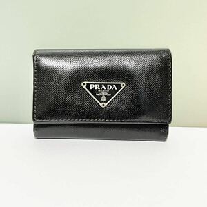 560 プラダ PRADA キーケース ブラック 黒 レザー 