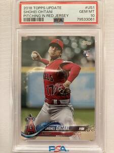 PSA10 RC 2018 TOPPS UPDATE PITCHING IN RED JERSEY 大谷翔平 ルーキーカード