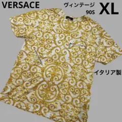 ヴェルサーチ　ヴィンテージ90S ゴールド総柄　Tシャツ　WLサイズ　美品