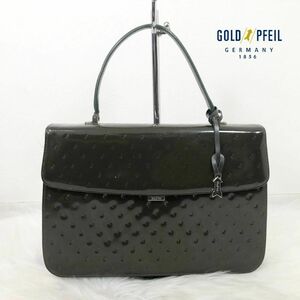 GOLD PFEIL ゴールドファイル エナメル ハンドバッグ