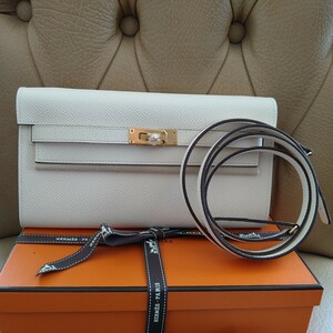 HERMES★エルメス　最新2024★ケリーウォレット　トゥーゴー　ヴェルソ　ナタ/セサミ　Kelly To Go ★W刻 新品