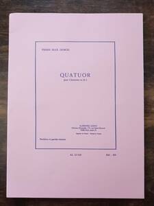 送料無料 クラリネット四重奏楽譜 ピエール・マックス・デュボワ：四重奏曲 試聴可 4Cl スコア・パート譜セット デュボア