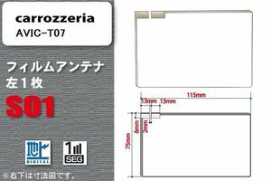 地デジ カロッツェリア carrozzeria 用 フィルムアンテナ AVIC-T07 対応 ワンセグ フルセグ 高感度 受信 高感度 受信