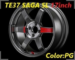 【納期要確認】Volk Racing TE37 SAGA SL SIZE:7.5J-17 +31(F3) PCD:100-4H Color:PG ホイール2本セット