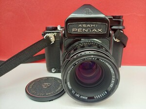 ■ PENTAX 6×7 ボディ TAKUMAR 2.8/90 レンズ TTLファインダー シャッターOK 現状品 中判フィルムカメラ ペンタックス