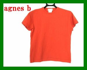 agnes b トップス 半袖セーター サイズ3 L オレンジ