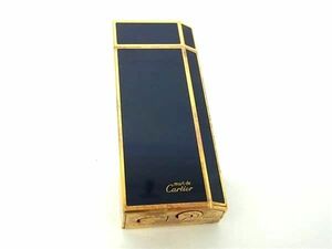 1円 ■美品■ Cartier カルティエ ペンタゴン 高級ガスライター ローラーガスライター 喫煙グッズ 喫煙具 ネイビー系 FA7670