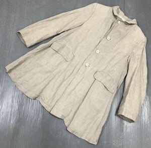 ■ COMME des GARCONS COMME des GARCONS コムデギャルソン コムコム ■ 4ボタン リネン ジャケット ベージュ XS