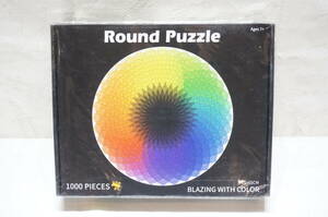 【2301A】未開封！ROUND PUZZLE BLAZING WITH COLOR 1000ピース ジグソーパズル 円形