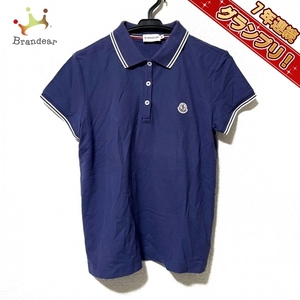 モンクレール MONCLER 半袖ポロシャツ サイズM MAGLIA POLO MANICA CORTA ネイビー×白 メンズ トップス