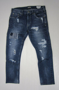 BAYFLOW ベイフロー ダメージ加工 テーパード ストレッチデニム W29 BM1801NM12 リペア加工 TAPERED stretch damage denim pants jeans