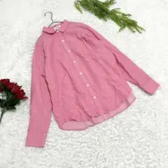 【PLST】 プラステ コットンリネン カジュアルシャツ M 羽織り ピンク