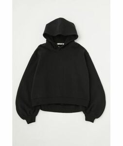 新品☆moussy☆パーカー CURVE SLEEVE フーディー 裏起毛 ブラック 黒 Fサイズスウェットフード 長袖トップス厚手ゆったりバルーンスリーブ