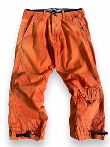 00s stone island orange cargo pants zip vintage millitaly cp company Massimo osti wash belt 