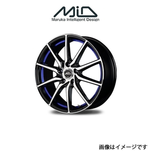 MID シュナイダー RX810 アルミホイール 4本 シビック FD系(17×7J 5-114.3 INSET48 ブラックポリッシュ/アンダーカットブルー)SCHNEIDER