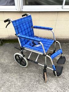 【E401】手渡し可 中古 松永製作所 アルミ介助式車椅子 MA-126DX 折りたたみ/折り畳み ポータブル 軽量 小型 シニア 手押し車 コンパクト b