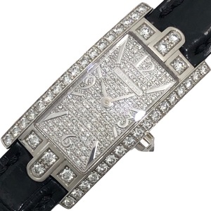 ハリーウィンストン HARRY WINSTON アヴェニューC 330/LQWL.DO1/D3 パヴェダイヤ文字盤 K18WG/レザー 腕時計 レディース 中古