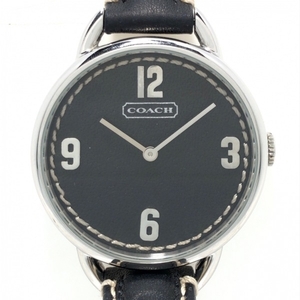 COACH(コーチ) 腕時計 - CA.10.7.14.0671 レディース 革ベルト 黒