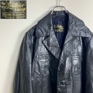 【即決】★ the leather shop sears ★ レザー ハーフコート カーコート ジャケット ビンテージ 本革 シアーズ社 80