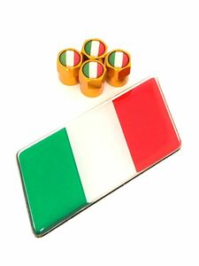 J 黄 イタリア 国旗 バルブキャップ エンブレム ステッカー ランボルギーニ Lamborghini アヴェンタドール ガヤルド ムルシエラゴ
