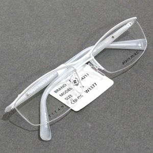 アランミクリ Alain Mikli A00421J W3377 チタン ハープリム 眼鏡／メガネフレーム ホワイト 新品 日本製