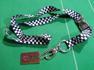 ▼非売品 BMWミニ I love MINI チェッカーフラッグ柄 ネックストラップ!!!▼